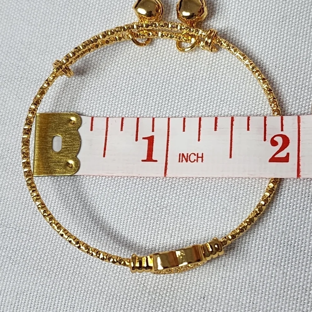 Child's Gold Filled Bangle Bracelet with Pave Heart New